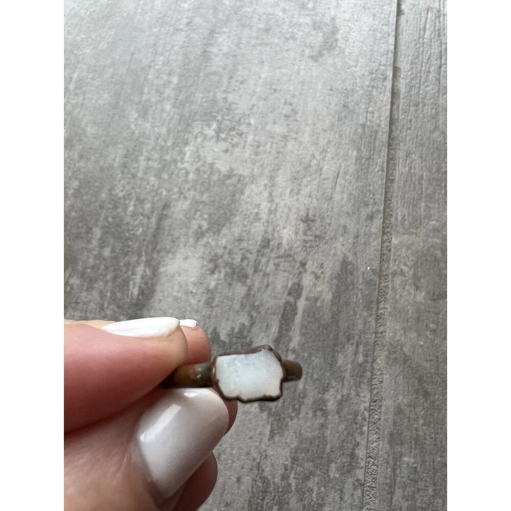 One Of a Kind Handmade Opal Ring Raw Stone Natural Beauty Simple Size 6
